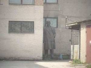 Create meme: street, Vladimir Ilyich Lenin, around the corner