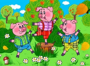 Создать мем: нуф нуф, сказки, three little pigs