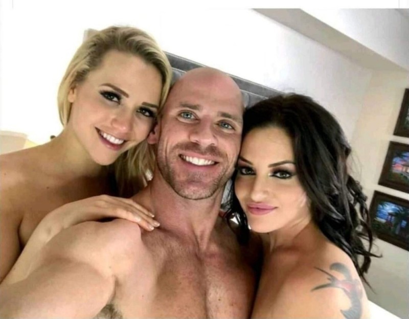 Create meme: John PRA, Johnny Sins of the Brothers, johnny sins with two girls