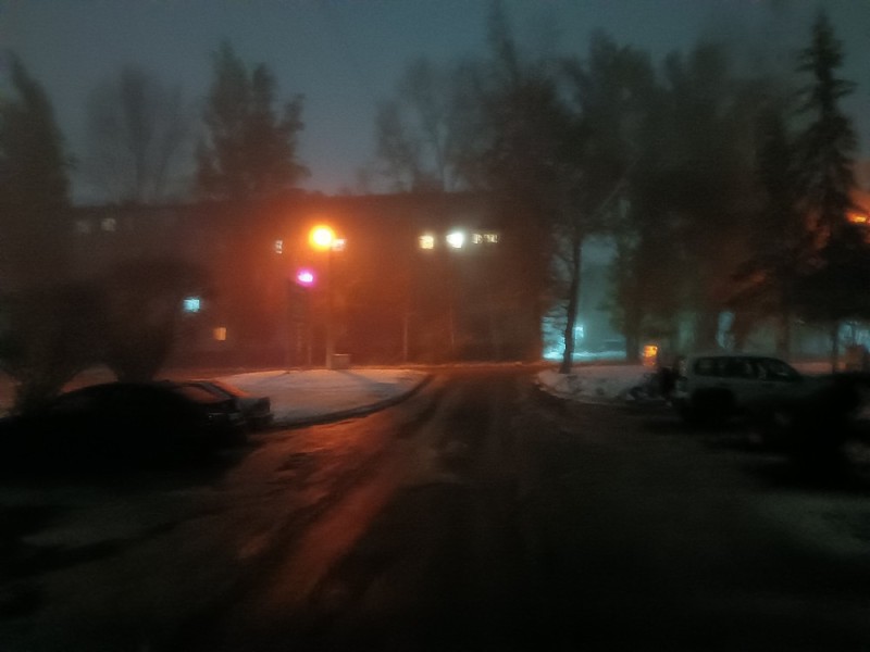 Create meme: Fog night, night, in the winter