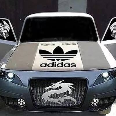 Create meme: The adidas car, Priora in cool stickers, car sticker