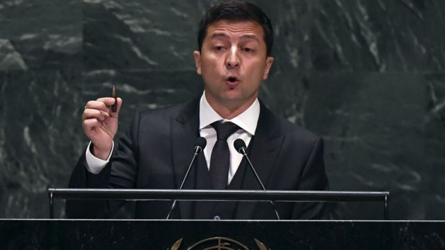 Create meme: Zelensky UN, Vladimir Zelensky, Zelensky at the UN General Assembly