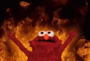 Create meme: Elmo, elmo, sesame street Elmo in the fire