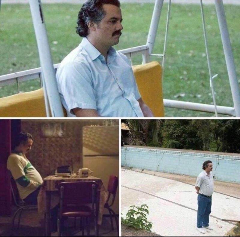 Create meme: Sad Pablo Escobar, sad Escobar, meme with Pablo Escobar