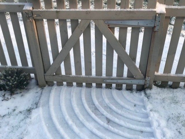 Create meme: winter fence, in the winter, On the snow