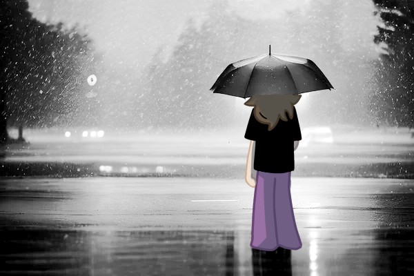 Создать мем: девушка, женщина, грустная девушка под дождем