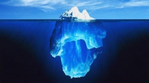 Create meme: bilinçaltı, photo of the iceberg in BW, the deep web