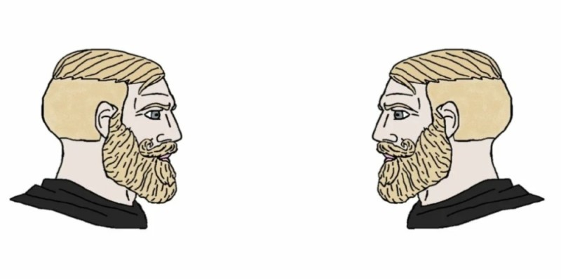 Создать мем: мужчина с бородой мем, чад мем с бородой, бородатый мужик мем