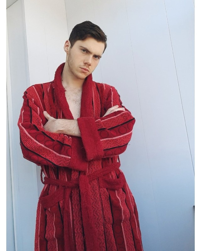 Create meme: men's Terry Bathrobe, men's bathrobe, red terry dressing gown for men