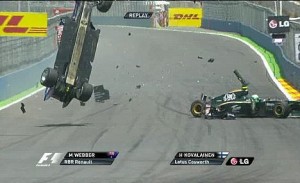 Создать мем: авария марка уэббера гран при европы 2010, formula 1 2012, mark webber 2010 crash