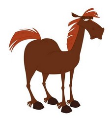 Создать мем: юлий конь, конь юлий на прозрачном фоне, мультяшная лошадь коричневая