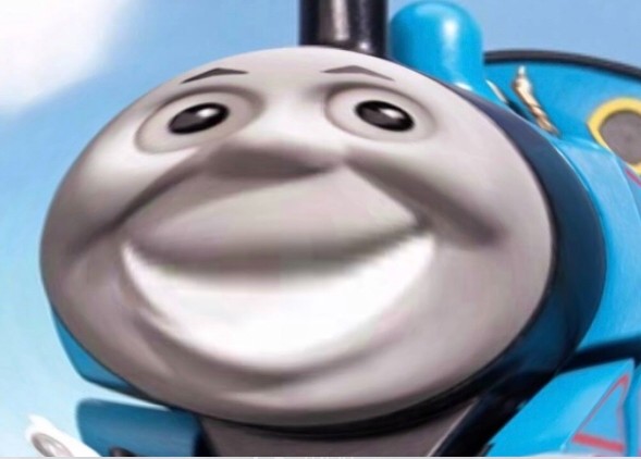 thomas the train face meme