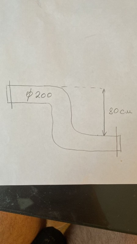 Create meme: drawing , drawing of a bent pipe, tap bending radius 5dn