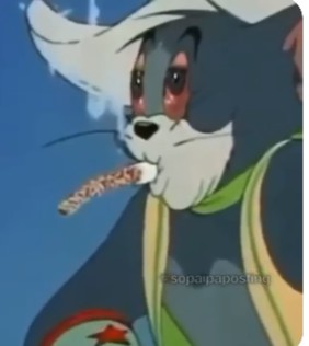 Create meme: Tom and Jerry 1974, Tom with a cigarette tom and jerry, Tom from Tom and Jerry