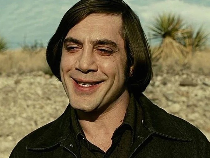 Create meme: chigurh, old people don't belong here 2007, javier bardem