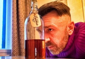 Create meme: Sergey Shnurov 2018, Sergey Shnurov drinking, cords thumps