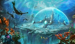 Create meme: sunken Atlantis photo, beautiful underwater scenery art, underwater Kingdom