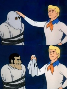 Create meme: meme Scooby Doo mask