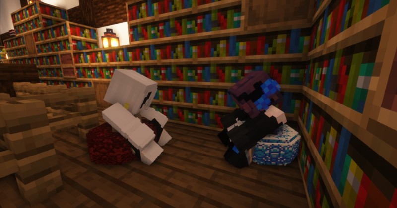 Create meme: minecraft , enchanted minecraft table, minecraft library