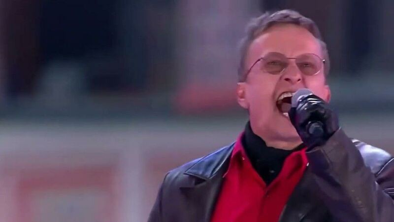 Create meme: Ivan Ivanovich Okhlobystin, Okhlobystin's performance on Red Square, okhlobystin goida