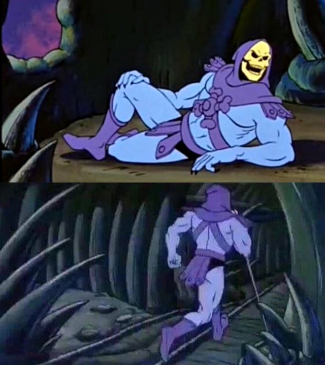 Create meme: skeletor will be back later, Skeletor will return with another unpleasant fact, skeletor