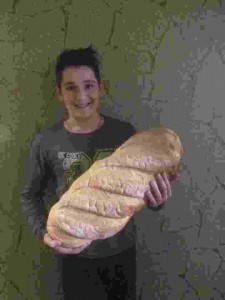 Create meme: feet, a loaf of bread, people