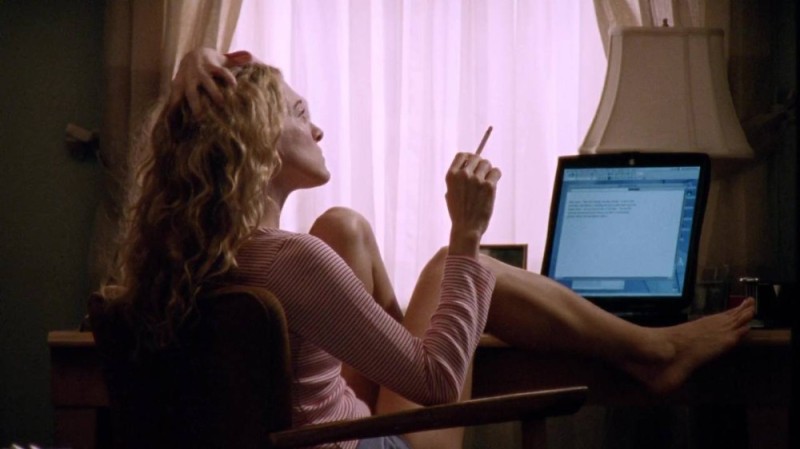 Create meme: carrie bradshawová, Carrie Bradshaw at the laptop, Carrie Bradshaw at the computer