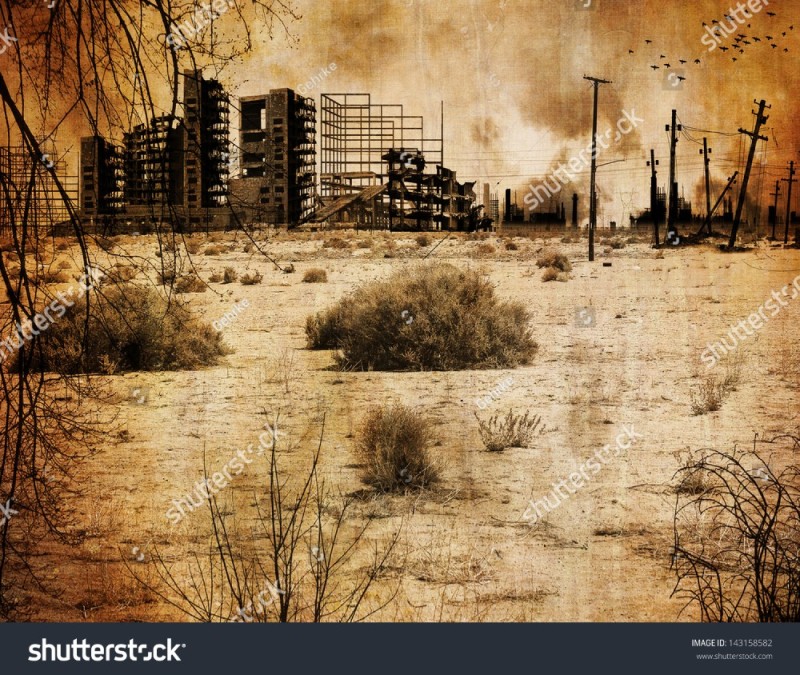 Create meme: nuclear post-apocalypse, background the post-Apocalypse, destroyed cities