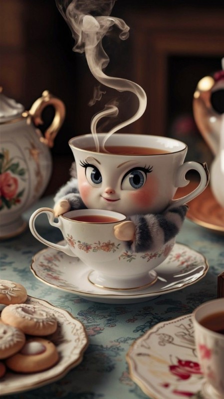 Create meme: teacup, Good morning, coffee cup