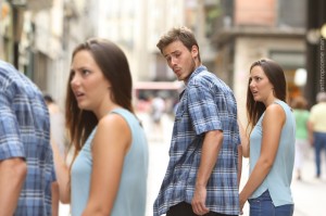 Create meme: the guy looks at the girl meme, wrong guy meme, wrong guy