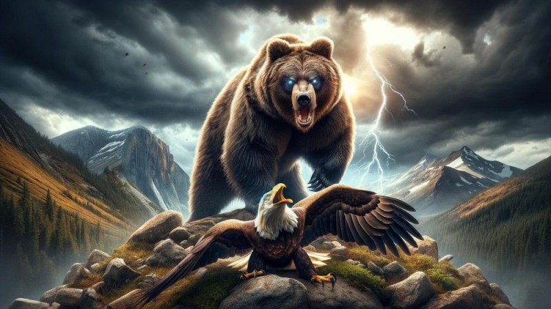 Create meme: ferocious bear, bear grin, russia bear