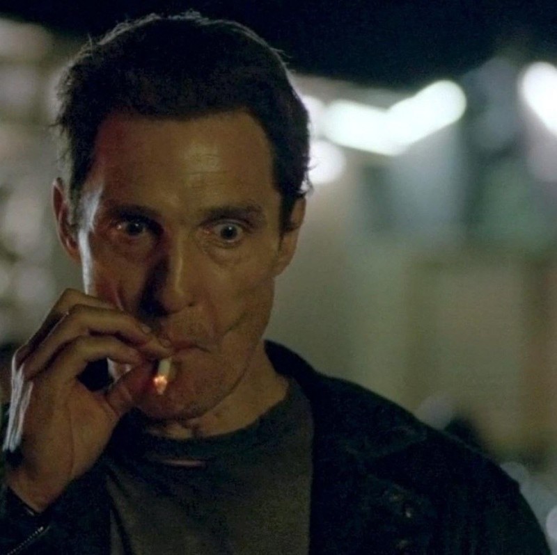 Create meme: meme McConaughey with a cigarette, Matthew McConaughey smokes meme, Smoking McConaughey