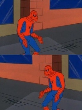 Create meme: Spiderman 1967 memes, two spider-man meme, meme of spider man