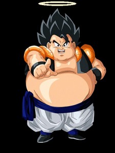 Create meme: gotenks fat, yajirobe dragon ball, goku fat