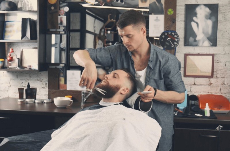 Create meme: Barber, barbershop, male hairdresser