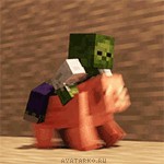 Create meme: zombie spina minecraft, animation of a pig from minecraft, residents minecraft gif