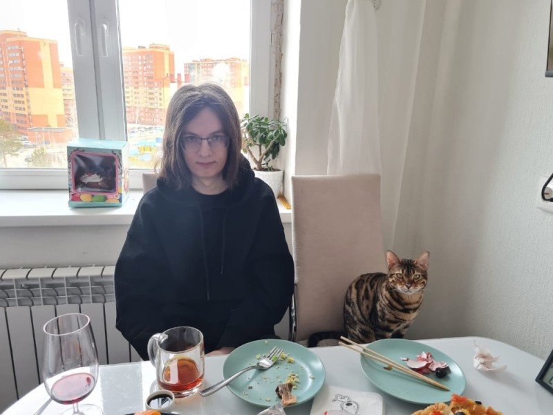 Create meme: girl , cat , Nadezhda Novikova Moscow