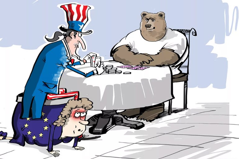 Create meme: Russia and the USA cartoons, usa caricature, Russia and the West cartoons