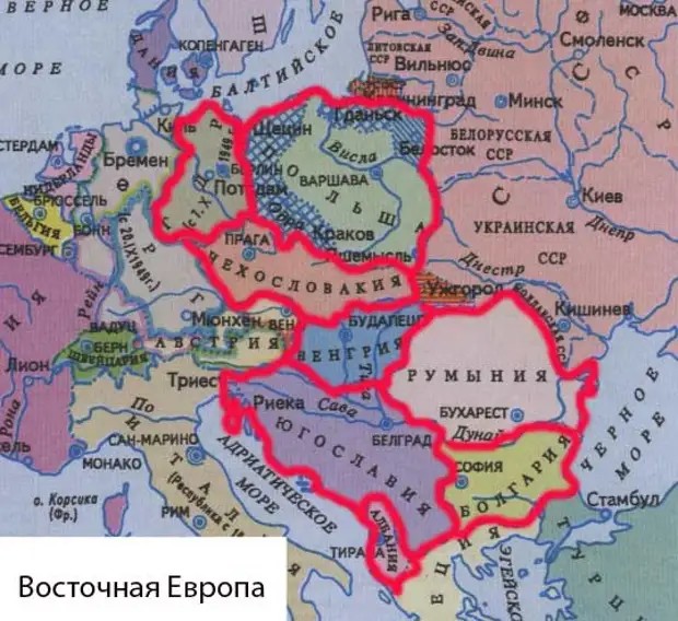 Create meme: Central and Eastern European countries on the map, the countries of Eastern Europe at the end of the 20th century map, the political map of Southeastern Europe