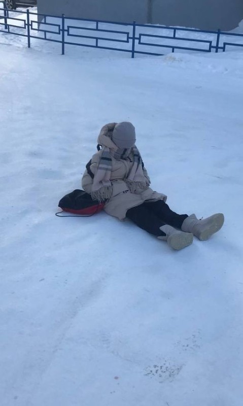 Create meme: feet , snow , winter