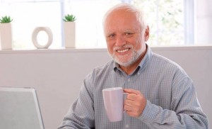 Create meme: smiling grandfather, happy Harold, grandfather Harold png