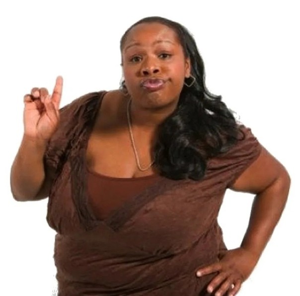 Create meme: thick black woman meme, a black woman with a finger, black women