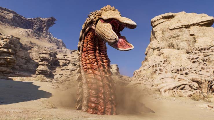 Create meme: Shai-Hulud the great worm, The worm of the Olgoi khorkhoi of the Gobi desert, sandworm from the dune