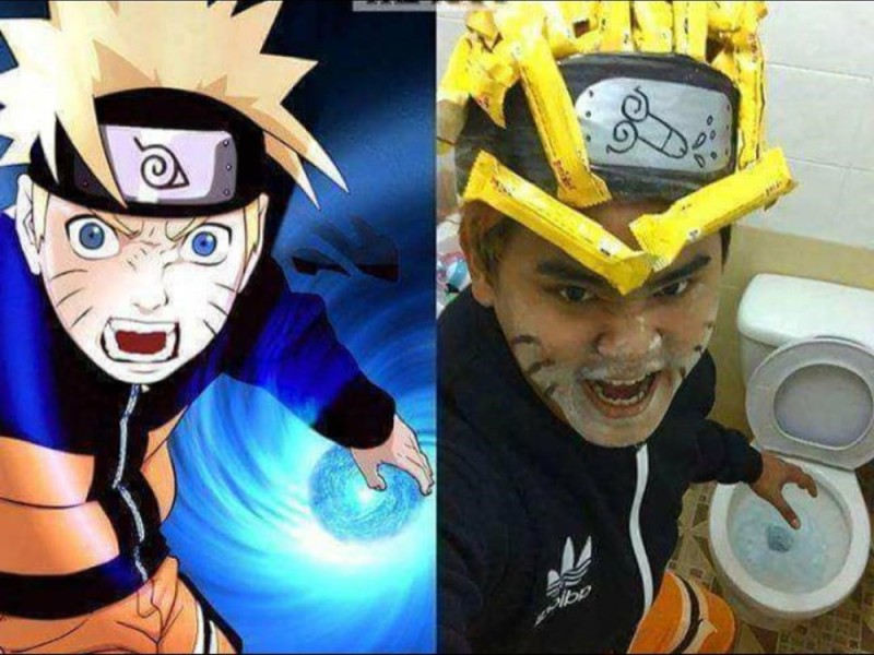 Create meme: Naruto's lowcost cosplay, Naruto cosplay, Naruto is funny