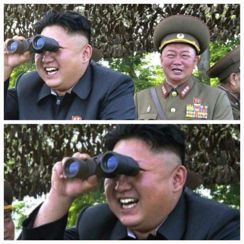 Create meme: Kim Jong , Kim Jong UN with binoculars, Kim Jong-UN 