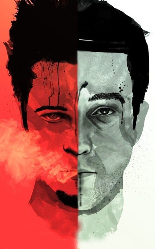 Create meme: Tyler Durden and Edward Norton, fight club art, Tyler durden fight club