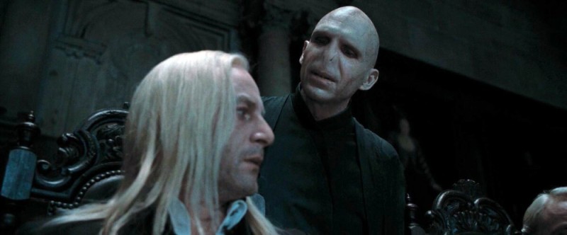 Create meme: Lucius Malfoy and Voldemort, Lucius Malfoy Deathly Hallows 2, Harry potter voldemort