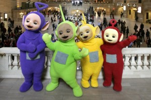 Create meme: cartoon Teletubbies, teletubbies geityimages, tinky Winky dipsi Lala