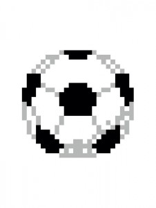 Создать мем: pixel, пиксель арт футбольный мячик, рисунки по клеточкам черно белые мячик