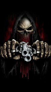 Create meme: skull of death, skull with guns, skull 